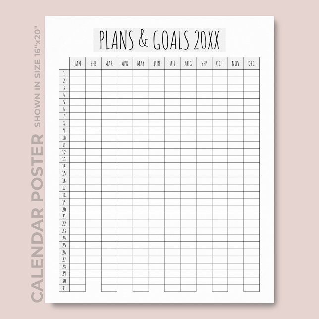 Helårskalender Script Planer & Mål Planerare Poster (Skapare uppladdad)
