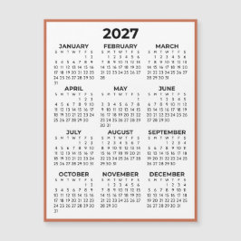 Helårsvy 2027 Magnetkalender Terrakotta
