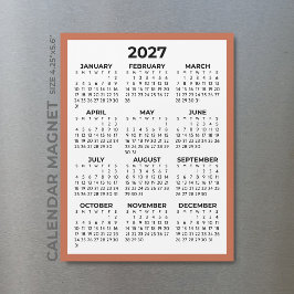 Helårsvy 2027 Magnetkalender Terrakotta