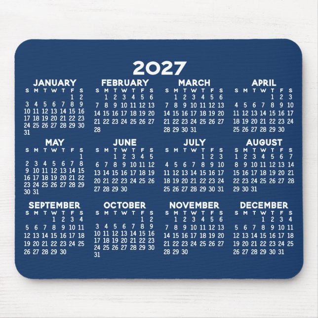 Helårsvy Kalender - horisontell Musmatta (Framsidan)