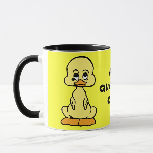 HELAUT KVACKAD! gul anka ringmugg keramikkopp Mugg (Vänster)