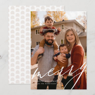 Helbildsporträtt med Merry i skrivstil Julkort