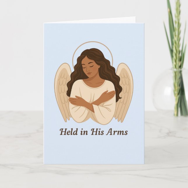 Held in His Arms Sympathy Card Helgkort (Framsida)