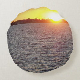 “Held in His Light – Sunset Comfort” Rund Kudde