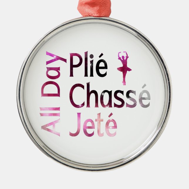 Heldags Plie, Chasse, Jete ~ Balettdesign Julgransprydnad Metall (Framsidan)