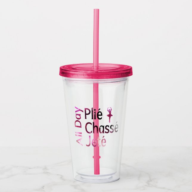 Heldags Plie, Chasse, Jete ~ Balettdesign Take Away Mugg (Framsida)