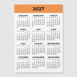 Heldelsvy 2027 Tangerine Magnetisk Kalender