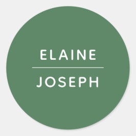 Heldragen Grönt Bröllop Klassisk rund etikett