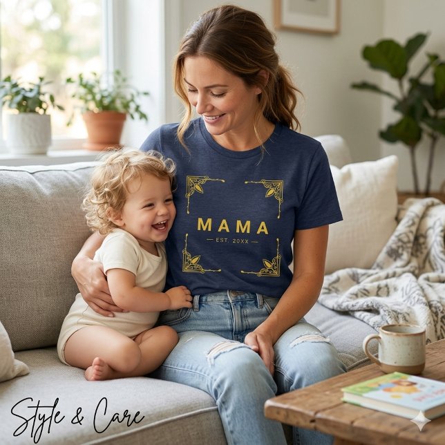 Heldragen Navy Tri-Blend Tröja med Din Text (Solid Navy Tri-Blend Shirt Tailored with Your Text)