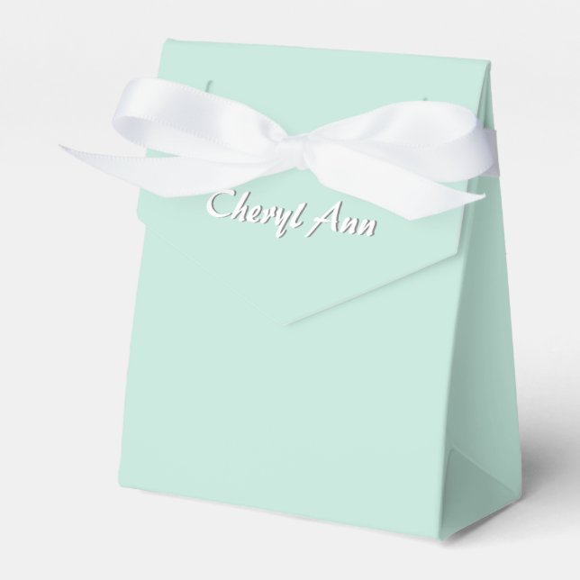 Heldräktig mintgrön monogram presentaskar (Framsidan Sidan)