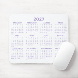 Heldskalender 2027 Lavendel Lila Vit Musmatta