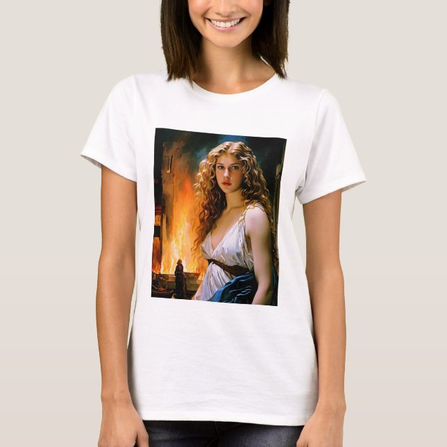 "Helen, A Spartan's Beauty, Troy's Fire" T Shirt (Framsida)