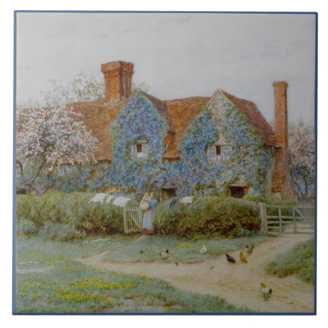 Helen Allingham Buckinghamshire House på Penn Str Kakelplatta (Framsidan)