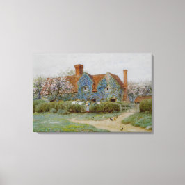 Helen Allingham Buckinghamshire House på Penn Stre Canvastryck