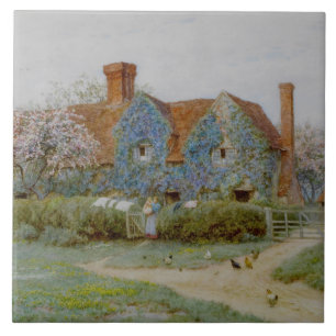 Helen Allingham Buckinghamshire House på Penn Stre Kakelplatta