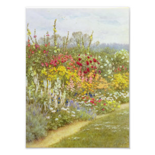 Helen Allingham Vintage A Herbacous Gräns Fototryck