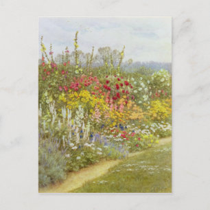 Helen Allingham Vintage A Herbacous Gräns Vykort
