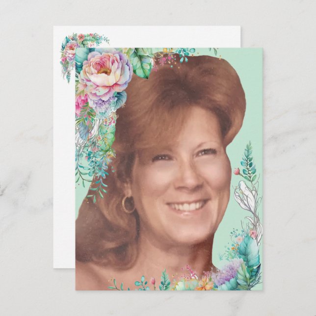 Helen Ansikte Card med Verse Tack Kort (Fram/baksida)