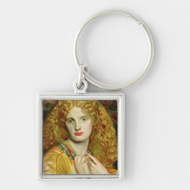 Helen av Troy, 1863 Fyrkantig Silverfärgad Nyckelring (Framsidan)
