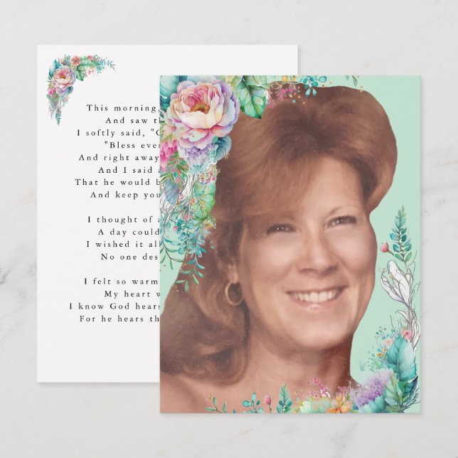 Helen Face Kort med vers (Fram/baksida)