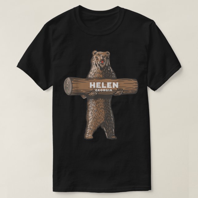 Helen Georgia GA Growling Bear Vacation Souvenir  T Shirt (Design framsida)