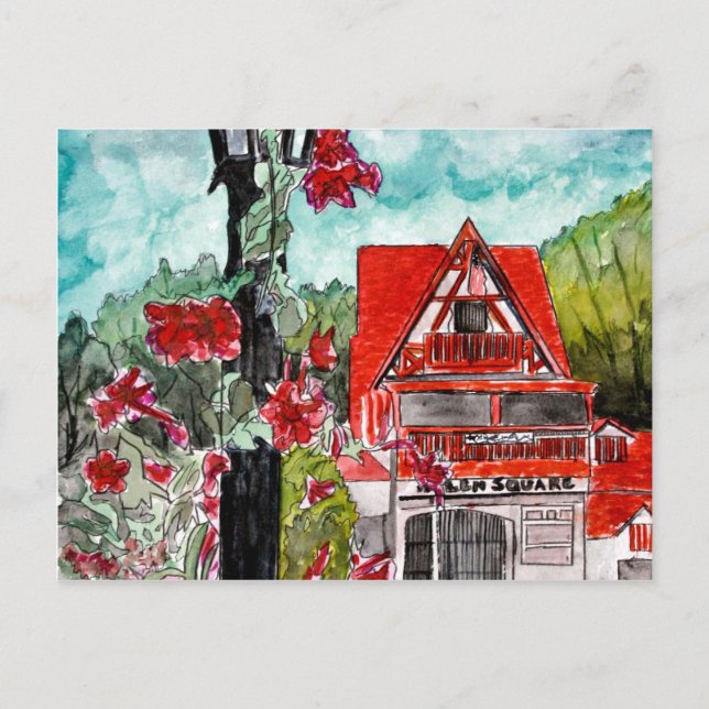 Helen Georgia german Mountains Old City art Vykort (Framsida)