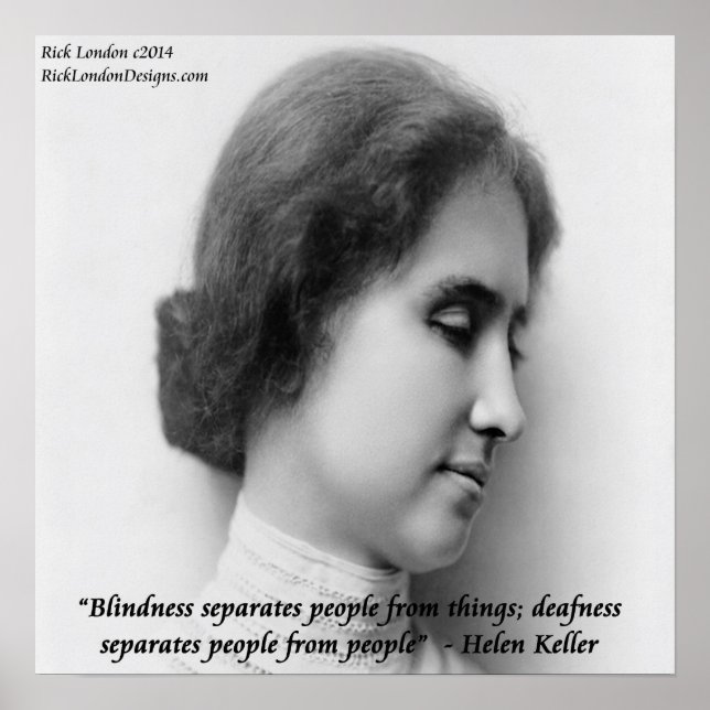 Helen Keller & Berömd Blind/Döv Poster (Framsidan)