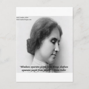 Helen Keller & Berömd döv/blind Citat Vykort