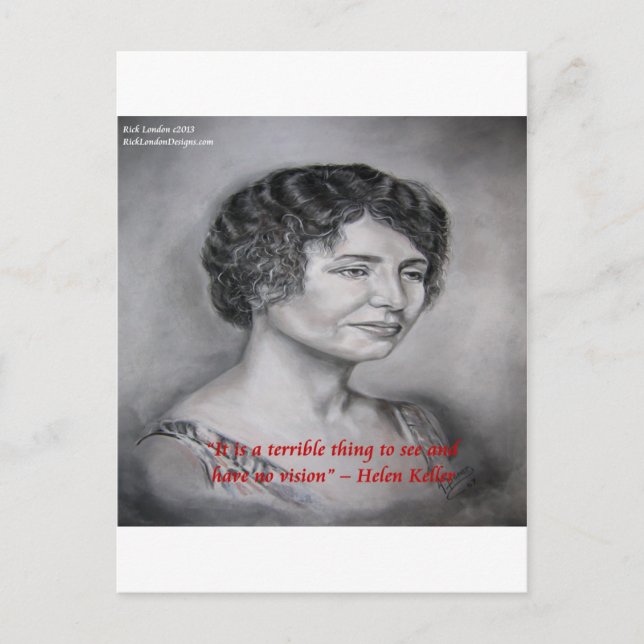 Helen Keller Citat om Syn och Visdom Vykort (Framsida)