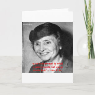 Helen Keller ’Faith/Stength’ Wisdom Quote Kort