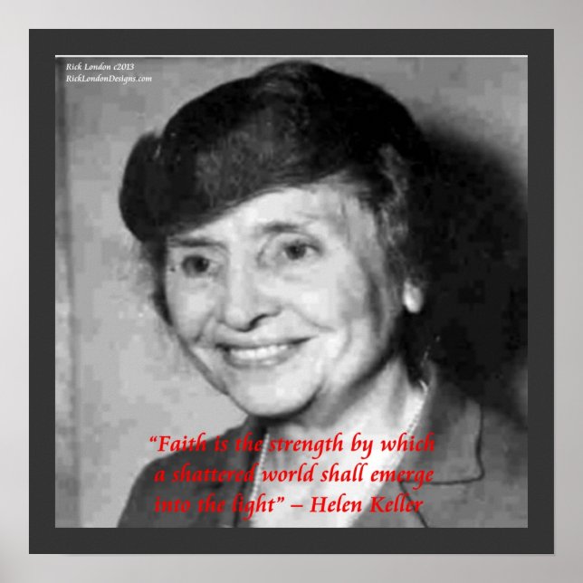 Helen Keller Faith Wisdom Quote Poster (Framsidan)