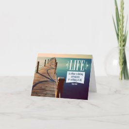 Helen Keller Inspirational Quote "Äventyr" Tack Kort