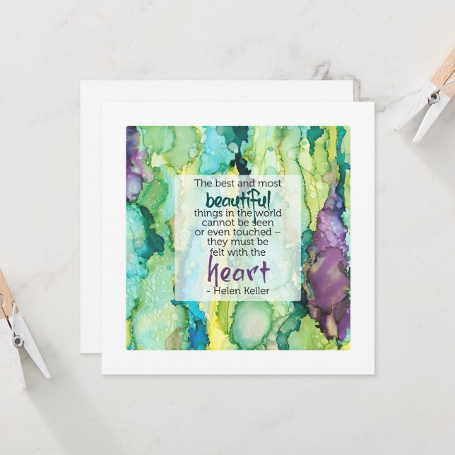 Helen Keller Inspirational Quote, Beautiful Card Kort (Fram/Back In Situ)