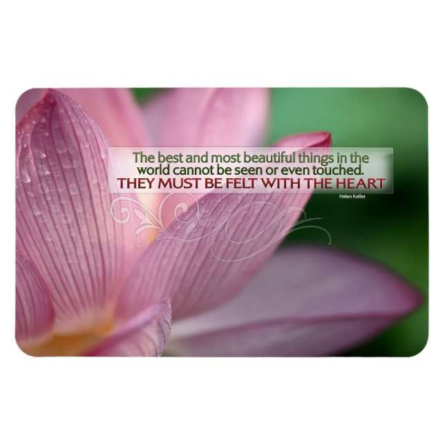 Helen Keller inspirationsoffert "Felt med hjärta" Magnet (Horisontell)