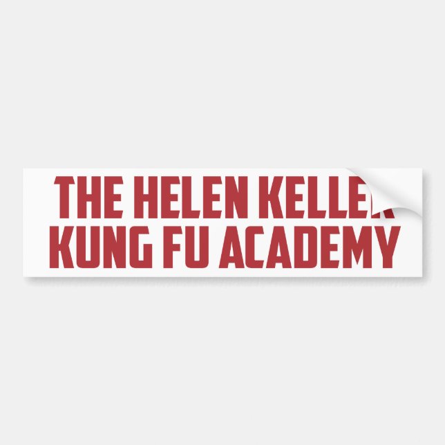 Helen Keller Kung fu Academy Funny Bumper Sticker Bildekal (Framsidan)