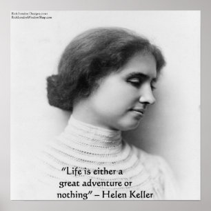 Helen Keller "Livet är ett äventyr" Citat Affisch