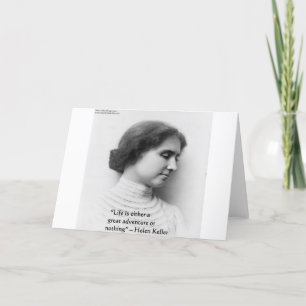 Helen Keller "Livet är ett äventyr" Visdoms Citat Kort