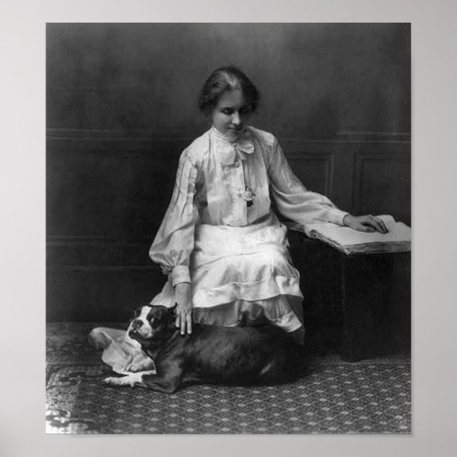 Helen Keller med Hund Poster (Framsidan)