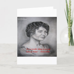 Helen Keller med visuellt citat Kort