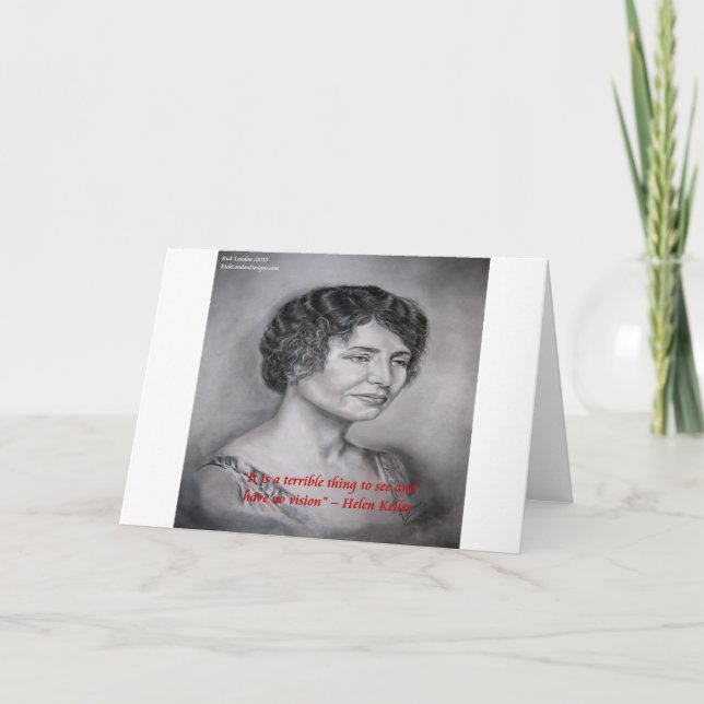 Helen Keller med visuellt citat Kort (Framsida)