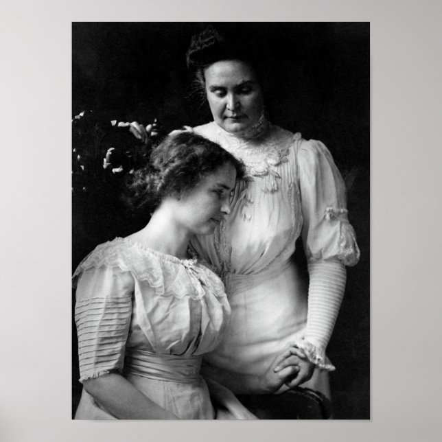 Helen Keller och Anne Sullivan Porträtt - 1909 Poster (Framsidan)