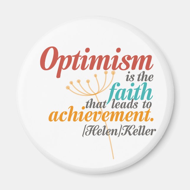 Helen Keller Optimism Quote Magnet (Framsidan)
