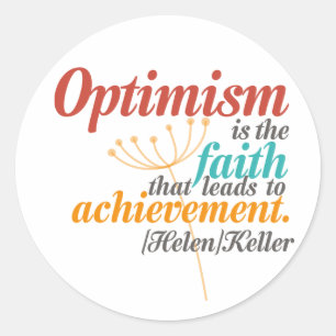 Helen Keller Optimism Quote Runt Klistermärke