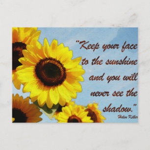 Helen Keller Quote med Solros Vykort