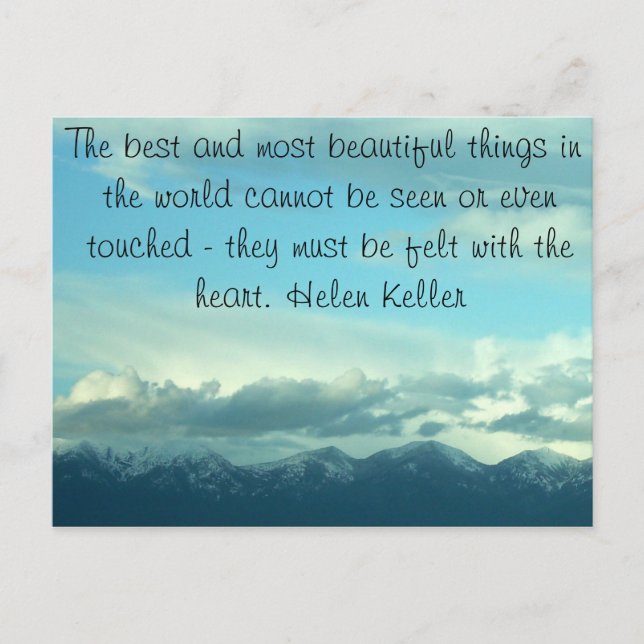 Helen Keller Quote Montana Himmel vykort (Framsida)