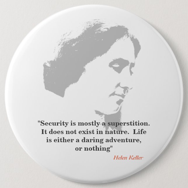 Helen Keller Quote on Security Knapp (Framsida)