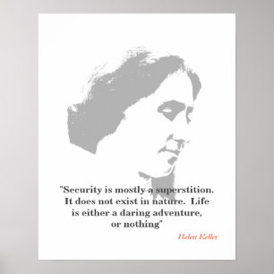 Helen Keller Quote on Security Poster