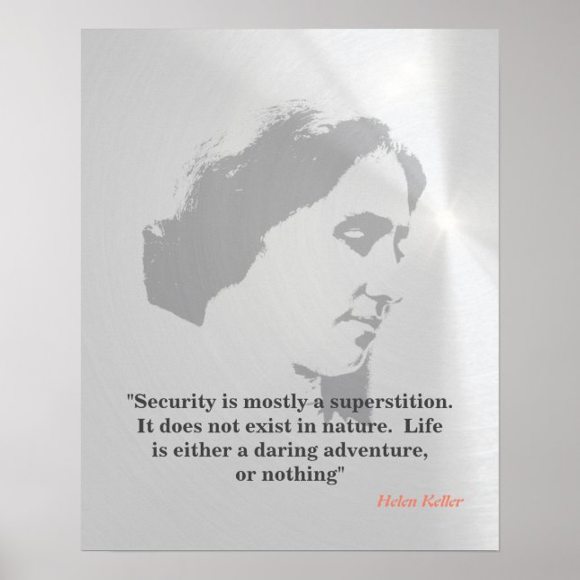Helen Keller Quote On Security Poster (Framsidan)