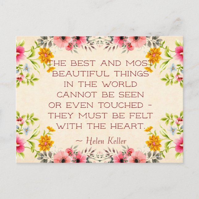 Helen Keller Quote Postcard Vykort (Framsida)