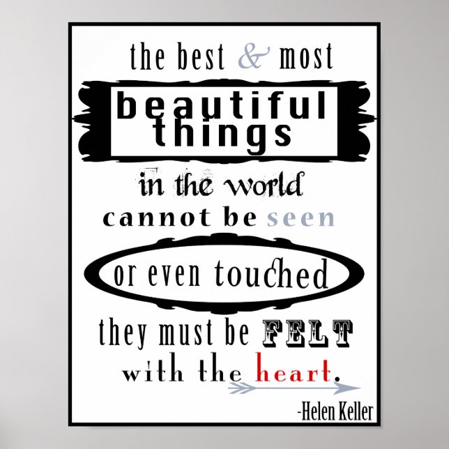 Helen Keller Quote Poster (Framsidan)